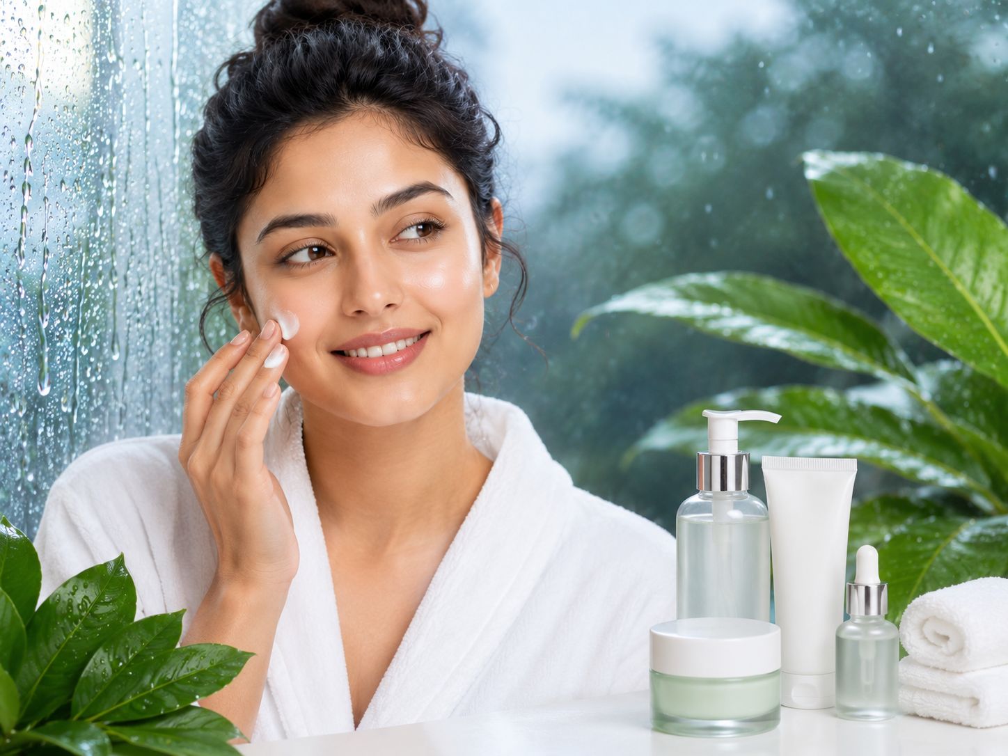Monsoon skincare tips for healthy, glowing skin with a simple skincare routine recommended by Dr. Pankti’s REVIVE, Borivali, Mumbai.