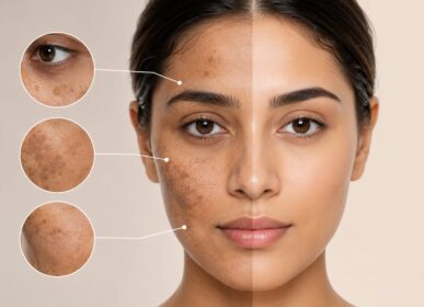 Skin pigmentation treatment in Borivali, Mumbai showing uneven skin tone, facial pigmentation, dark spots and clearer-looking skin.