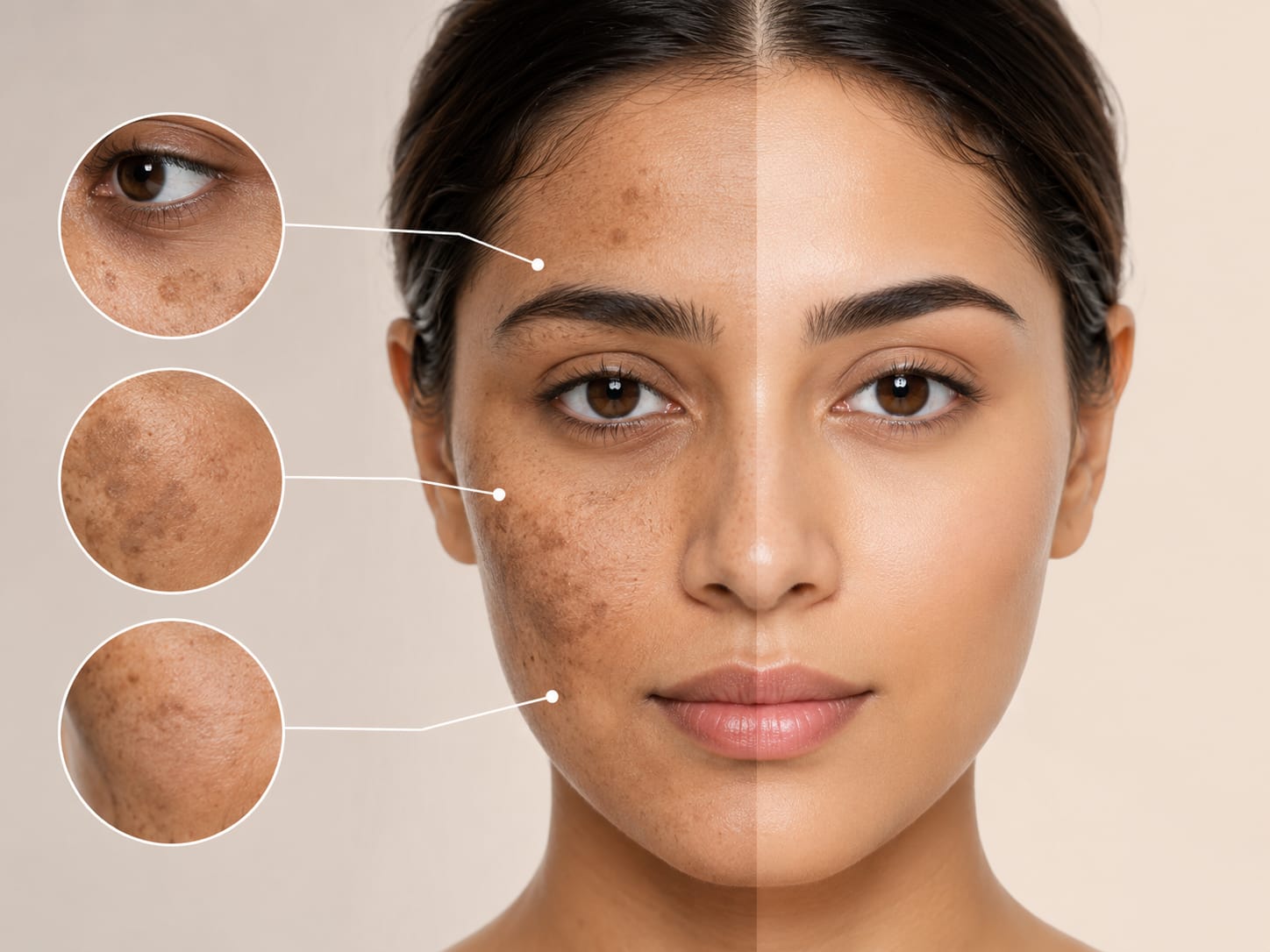 Skin pigmentation treatment in Borivali, Mumbai showing uneven skin tone, facial pigmentation, dark spots and clearer-looking skin.
