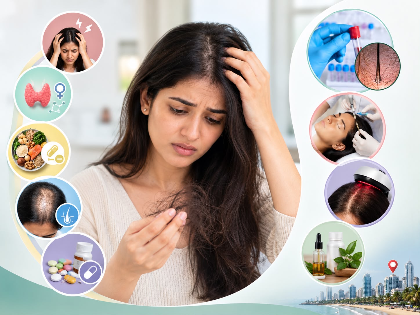 Sudden hair fall causes, diagnostic tests and hair loss treatment options at a hair clinic in Borivali, Mumbai.